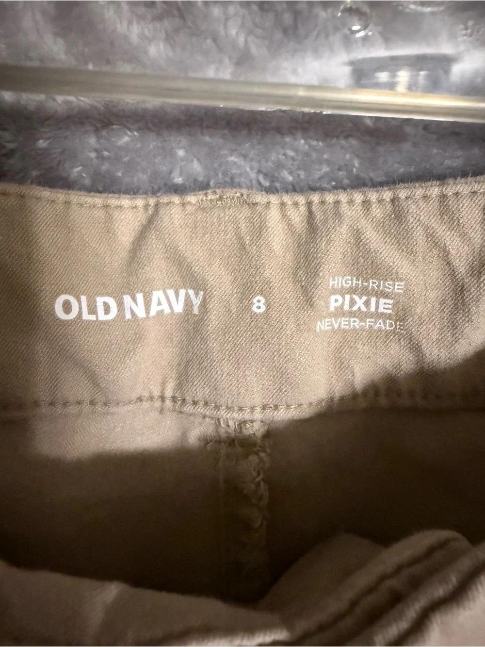 Old Navy High-Rise Pixie Women's Khaki Straight-Leg Pants - Picture 3 of 3